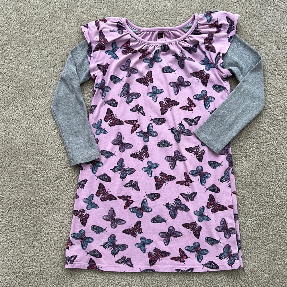 Tea Collection Purple Butterfly Dress Sz 6